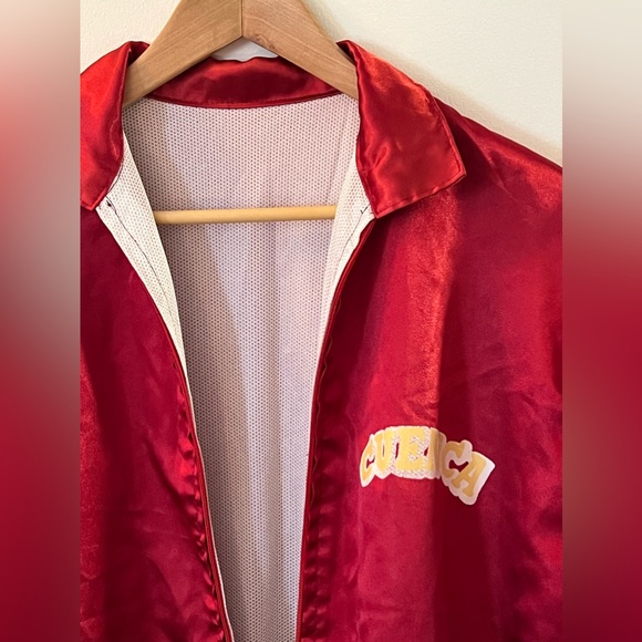 Vintage Red Satin Baseball Style Jacket - Picture 4 of 12